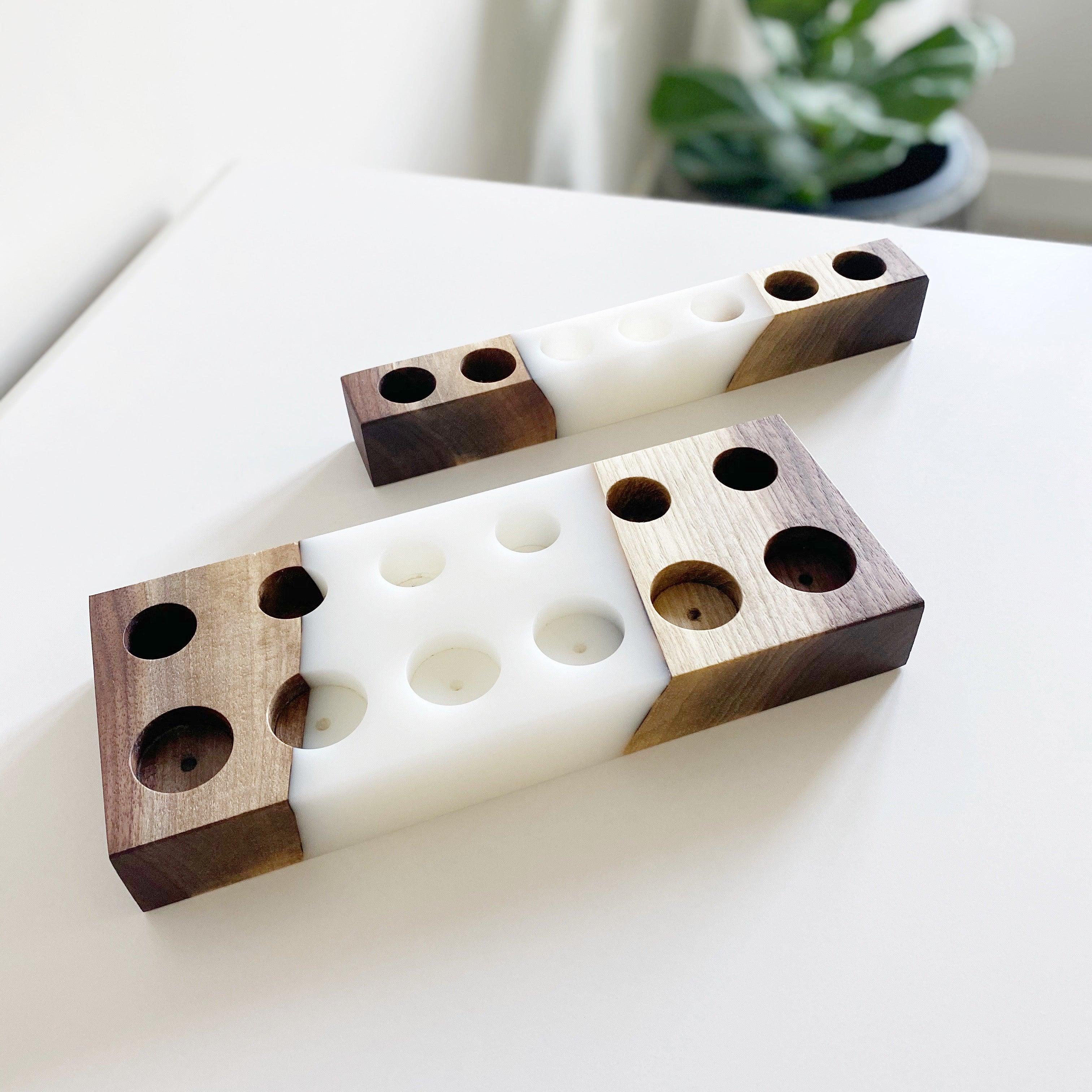 spotlight on essential oil displays: an inside look at fallen forest - displays, essential oil display, fallen forest, maple, resin display, walnut, wood display - local - letsbelocal.ca