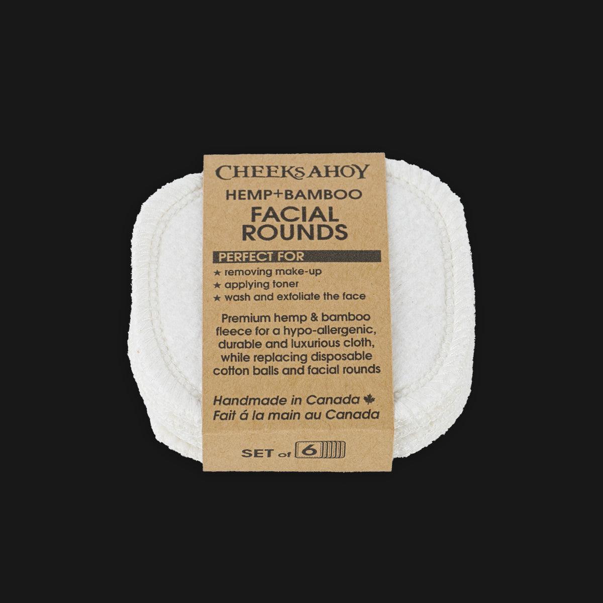 hemp and bamboo facial rounds (6 pack) - local - letsbelocal.ca