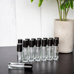 10ml glass roller bottle - clear - stainless steel roller balls - 5 pack - local - letsbelocal.ca