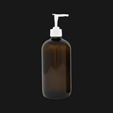 480ml amber glass bottle with white lotion pump - local - letsbelocal.ca