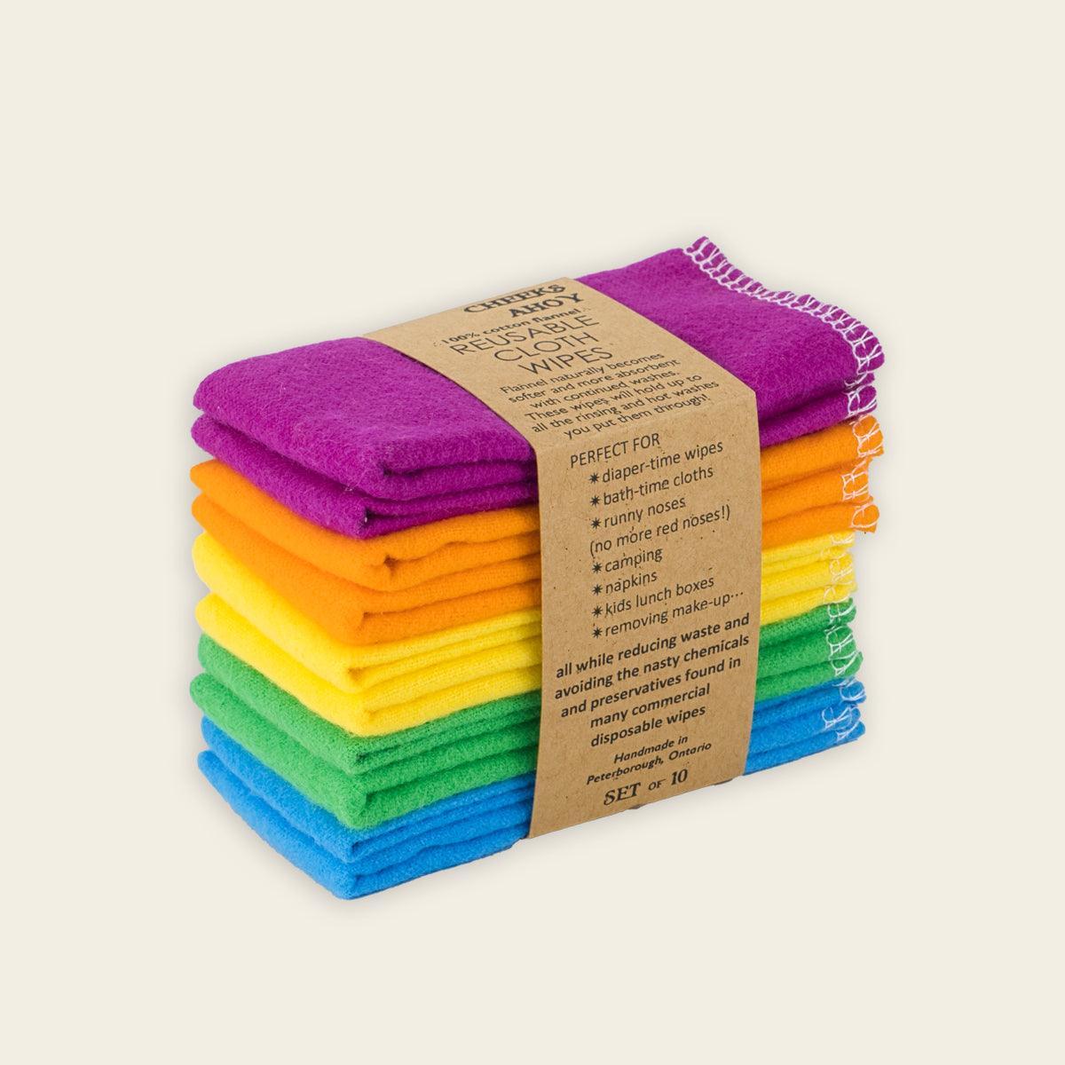 cloth wipes (10 pack) - rainbow - local - letsbelocal.ca