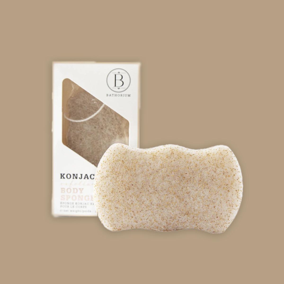 konjac walnut shell exfoliating body sponge - local - letsbelocal.ca
