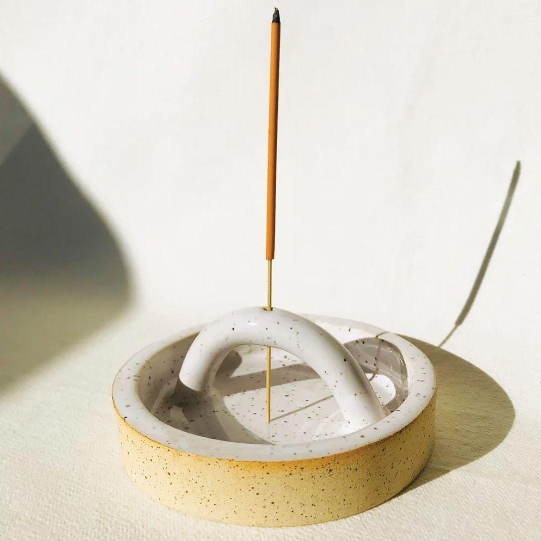 rainbow ceramic incense holder - without rests - local - letsbelocal.ca