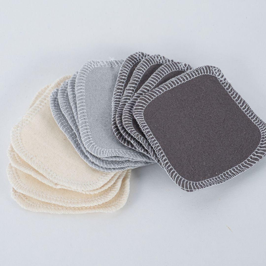 reusable facial rounds (12 pack) - warm neutral charcoal - local - letsbelocal.ca